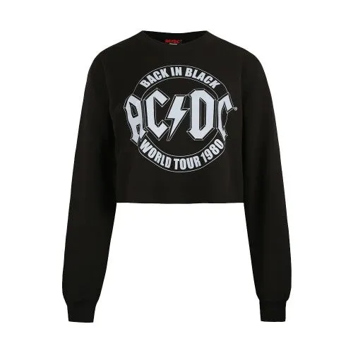 AC/DC Womens/Ladies Tour Emblem Cropped Sweatshirt