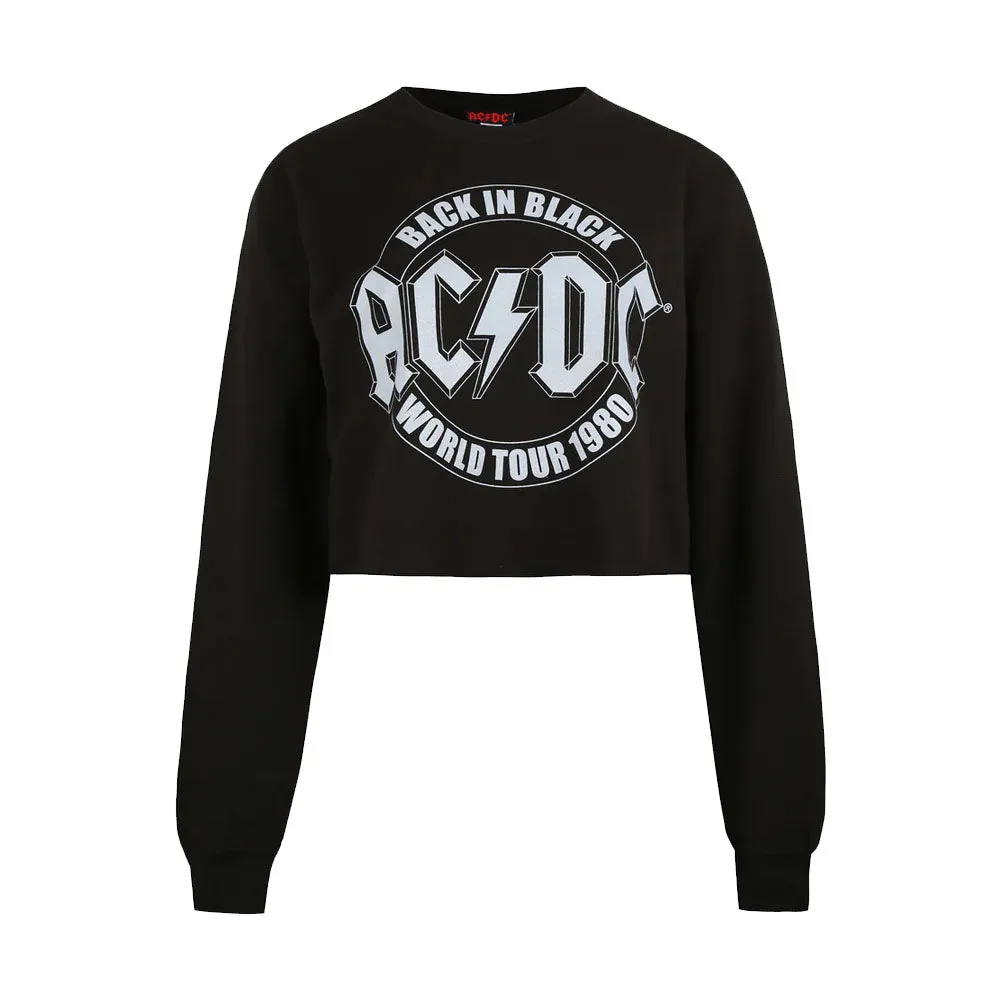 AC/DC Womens/Ladies Tour Emblem Cropped Sweatshirt