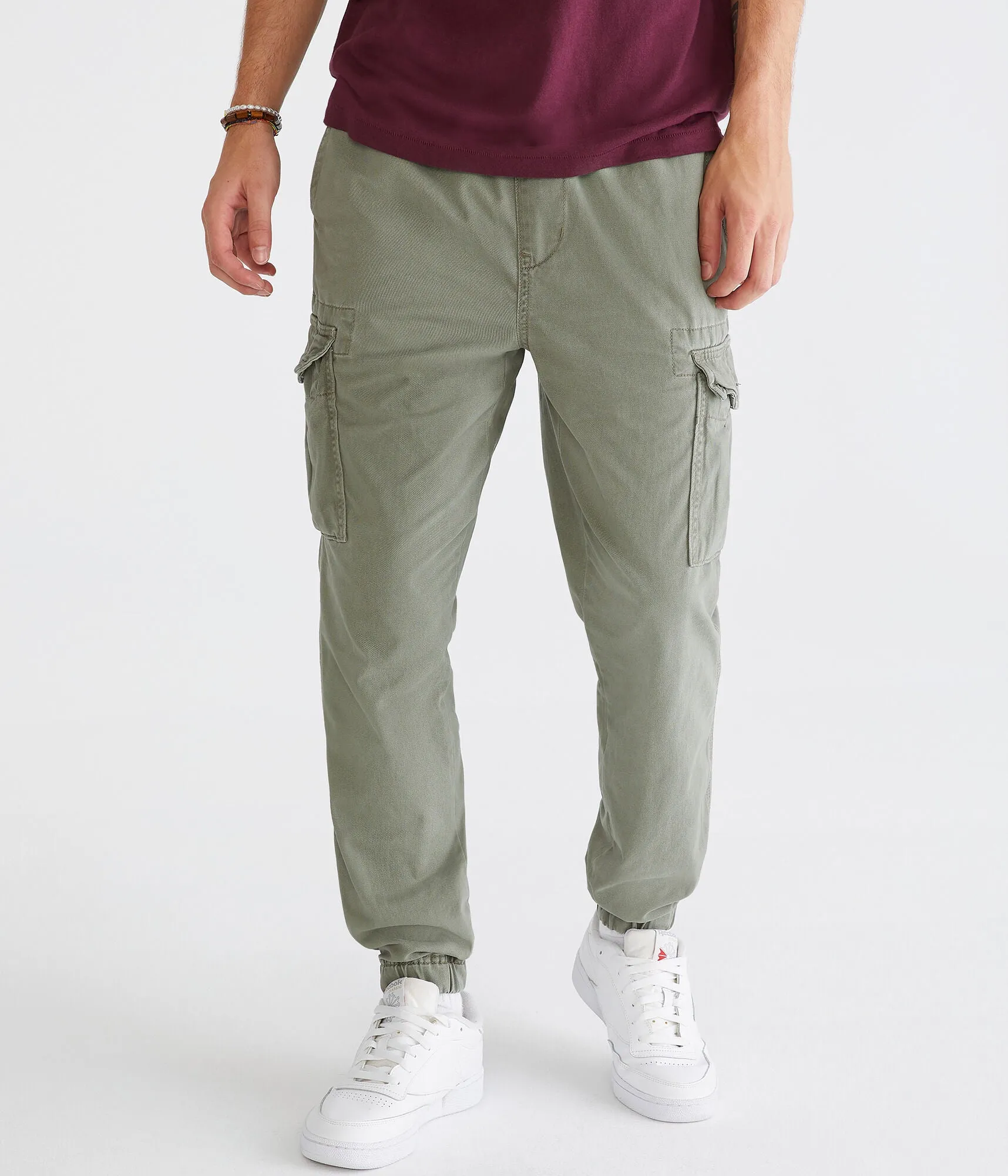 Aeropostale twill cargo joggers, green