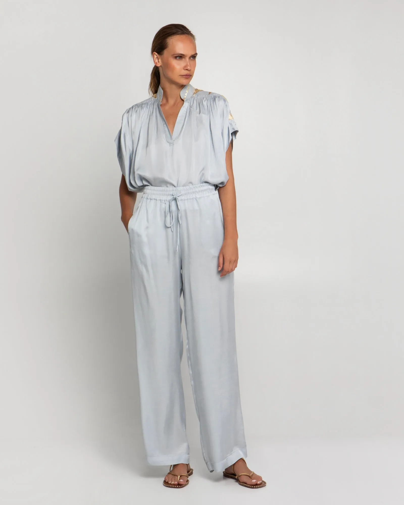 ALETTA Pants light-grey/blue