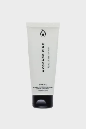 AVOCARDO ZINC SPF 50 NATURAL TINTED MOISTURISER - LIGHT