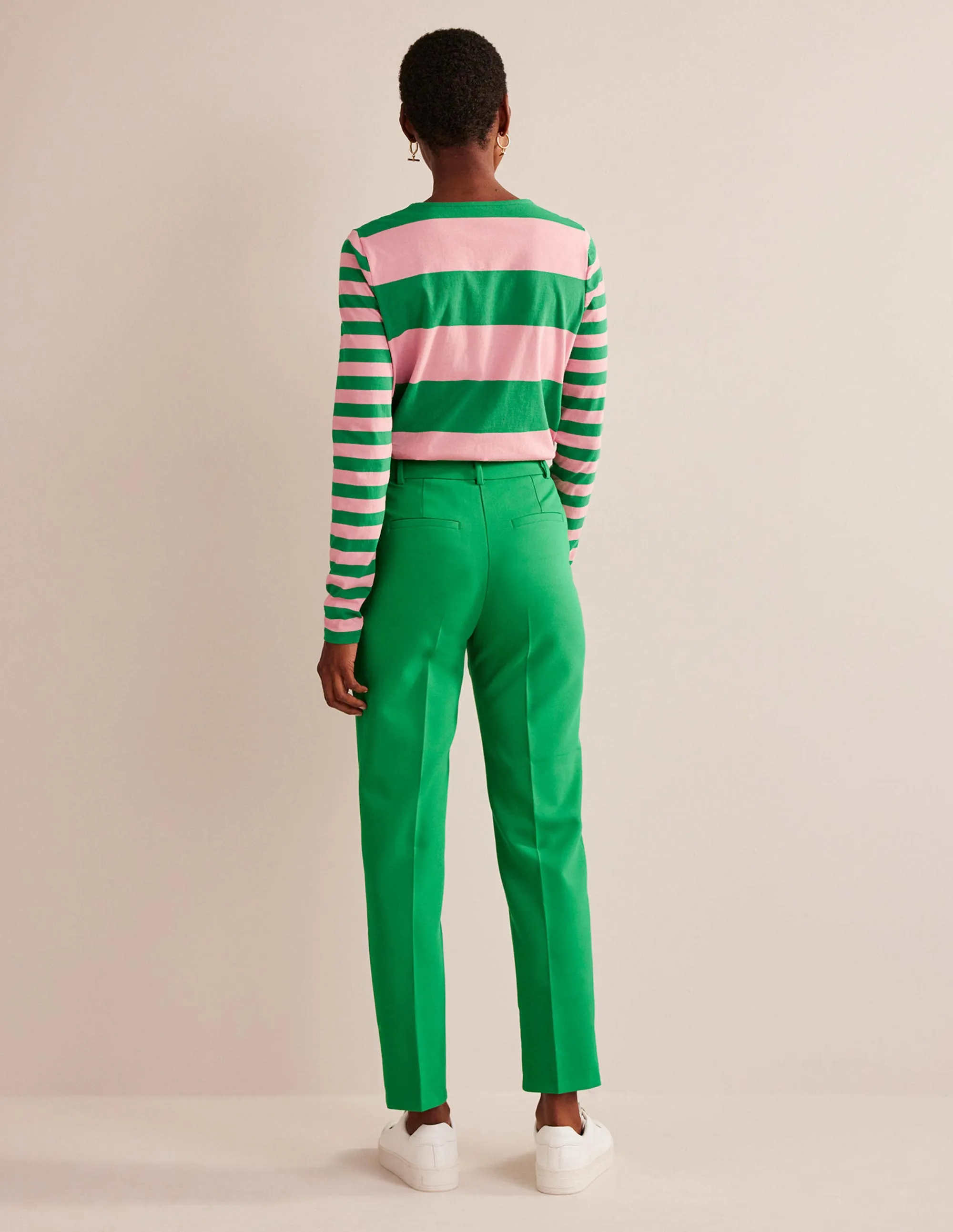 Bea Long Sleeve Breton-Pink, Green Hotch