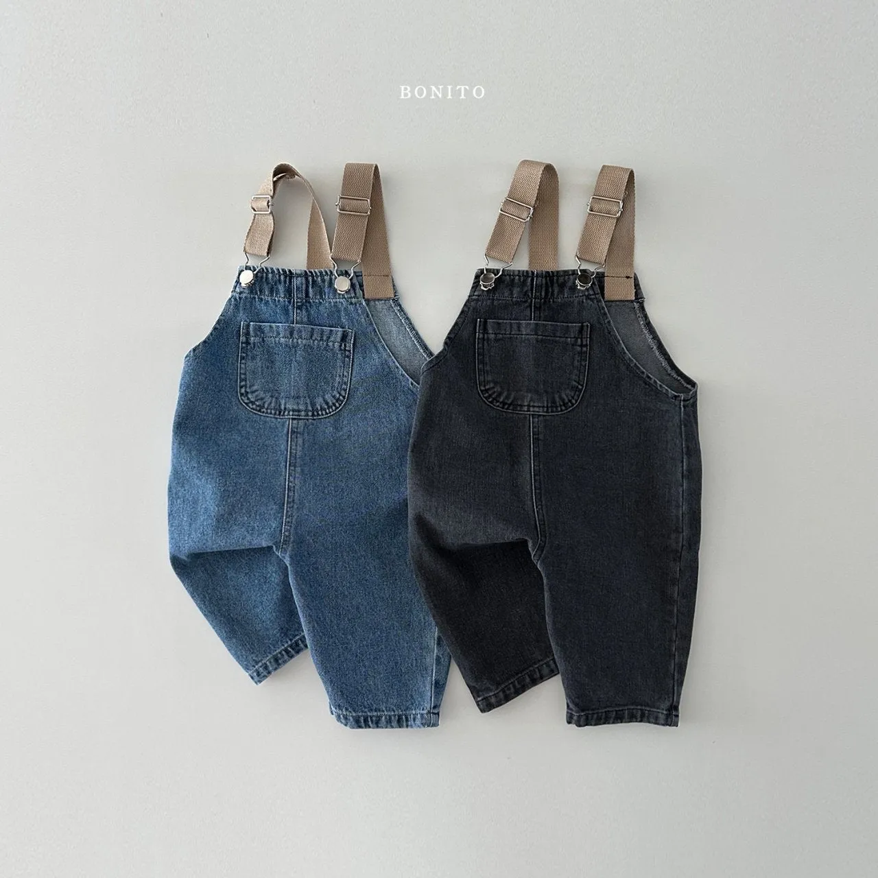 [BONITO] tape denim overalls