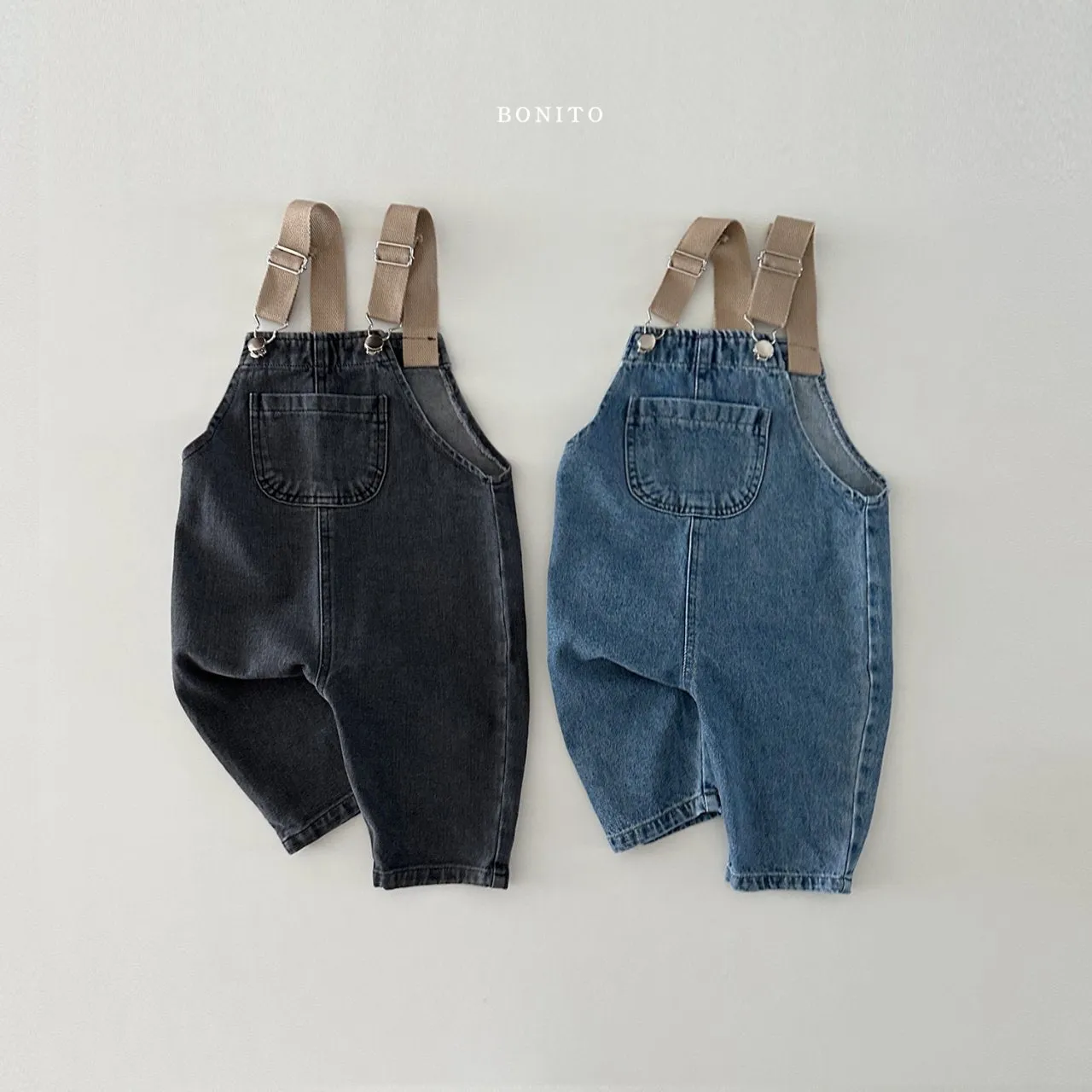 [BONITO] tape denim overalls