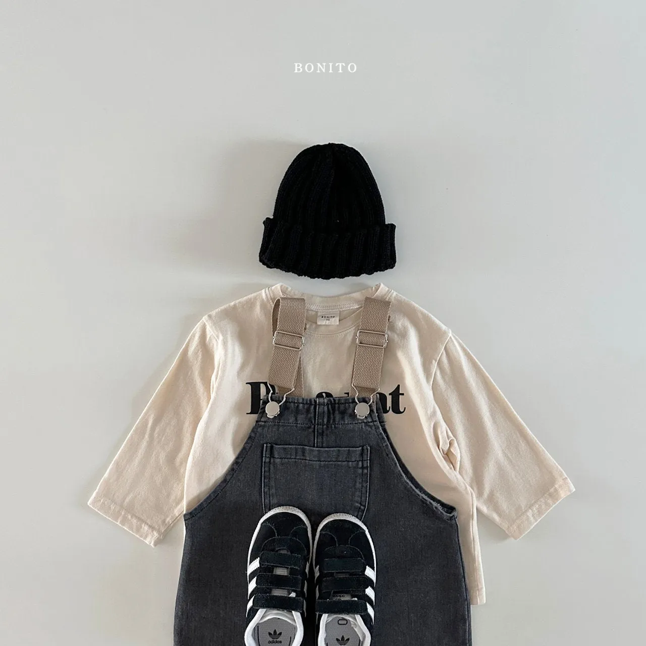 [BONITO] tape denim overalls
