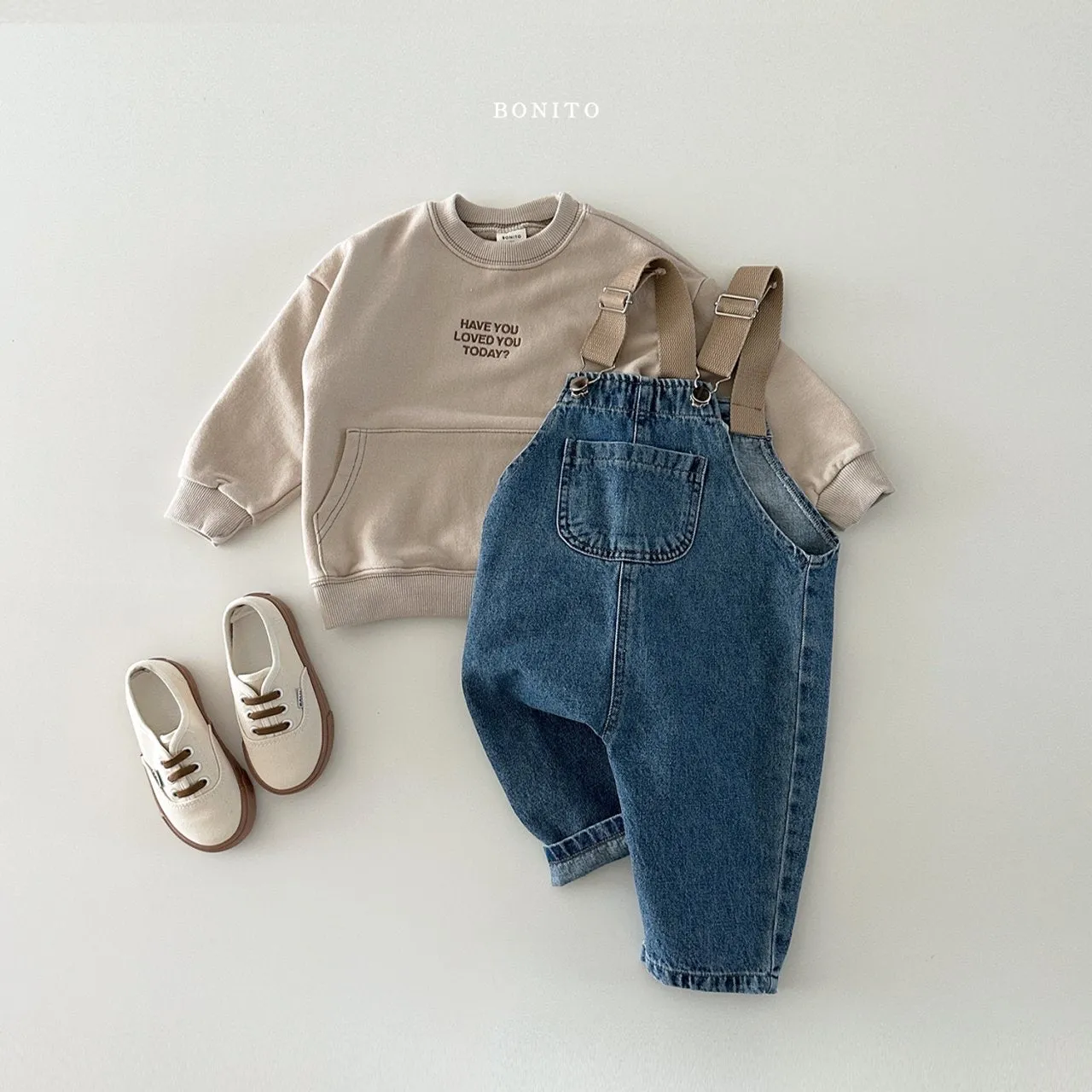 [BONITO] tape denim overalls