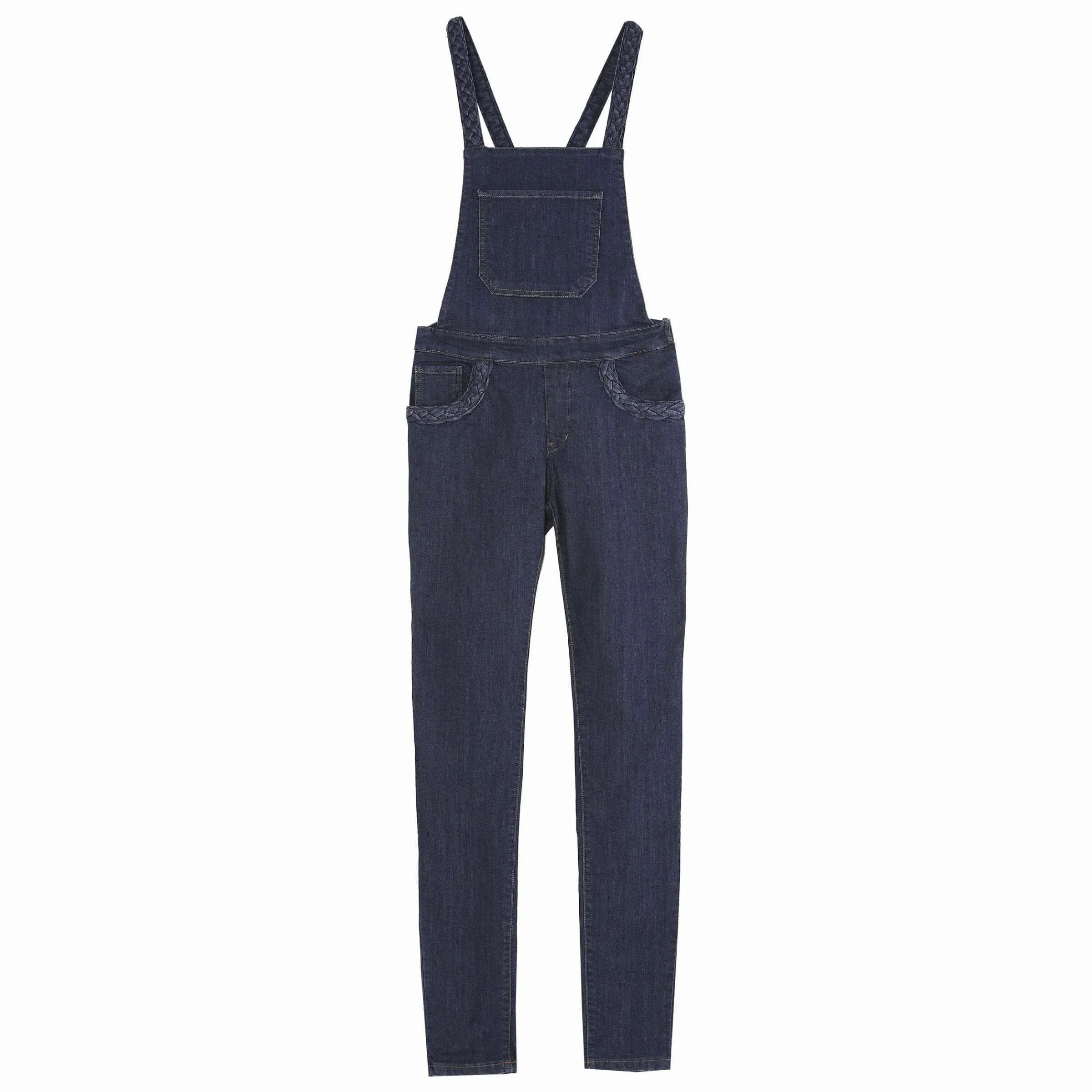 Braided Denim Overalls