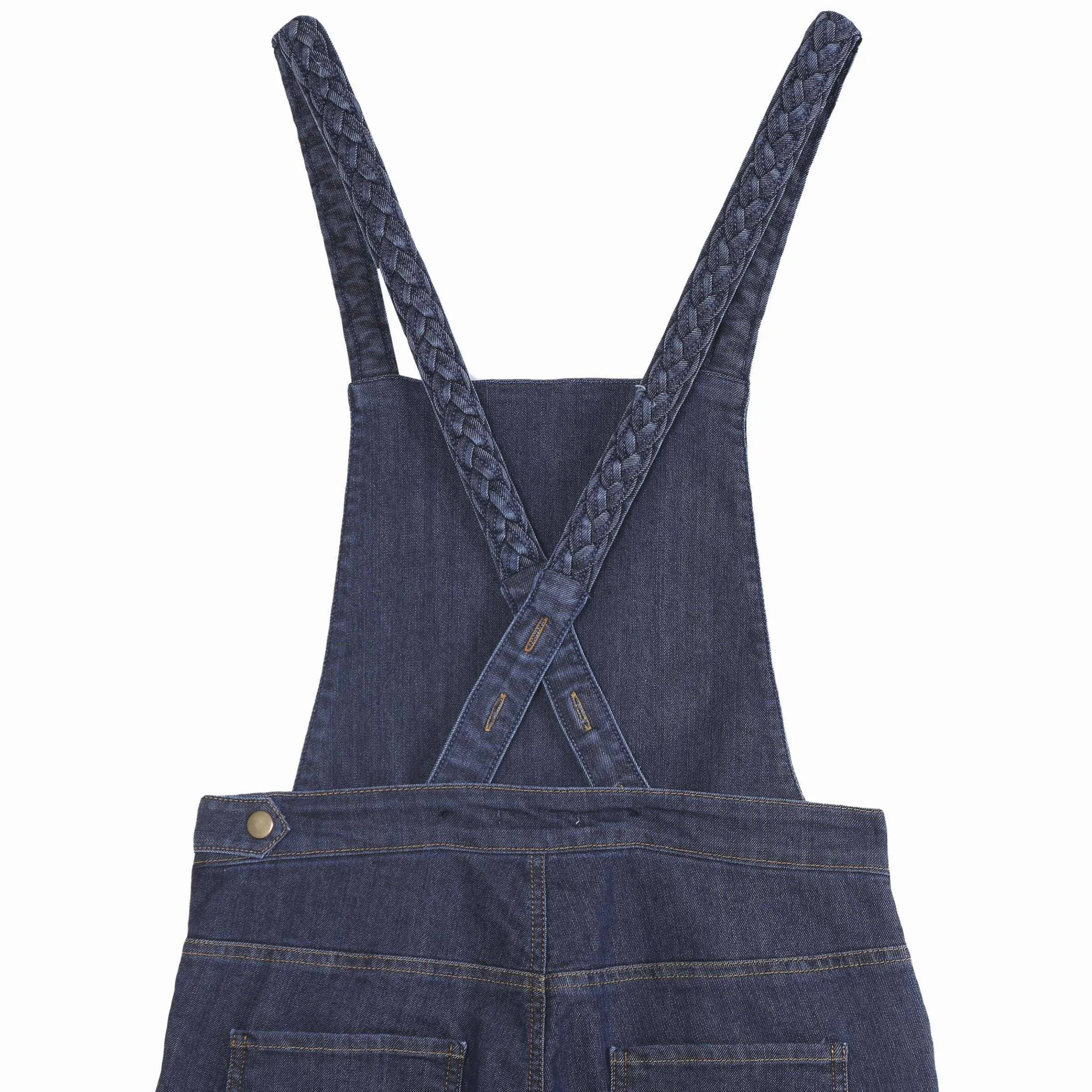 Braided Denim Overalls