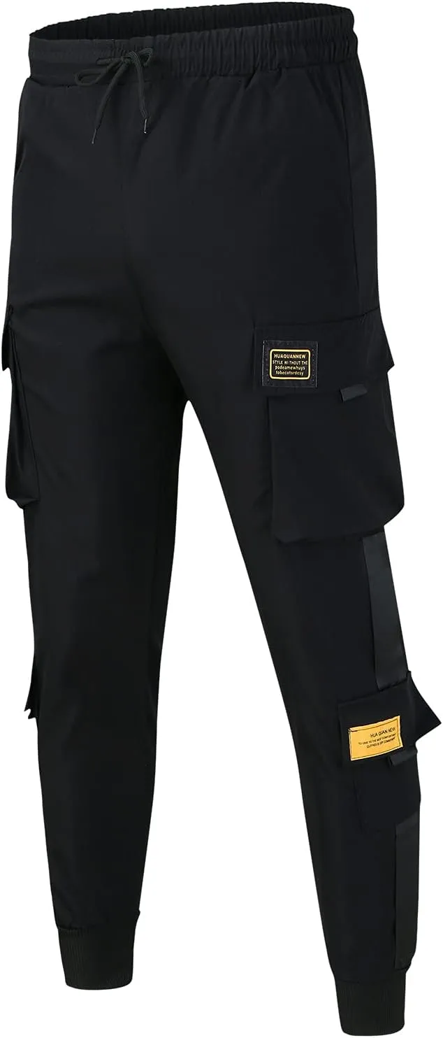 Cargo Pants for Men Big and Tall, 2023 Men's Heavyweight Cargo Fleece Sweatpants Stretch Elastic Waist Jogger Sports
