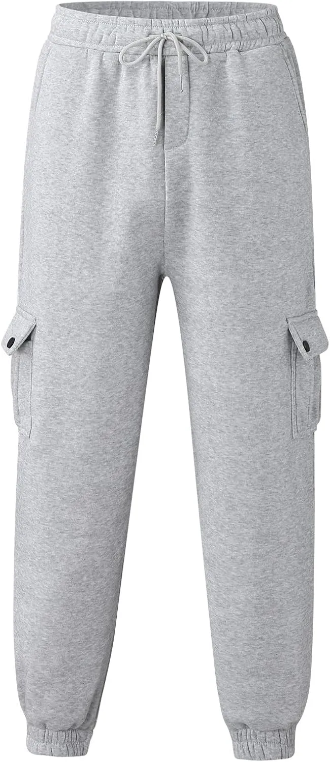 Cargo Sweatpants for Men Big and Tall for Men Mens Zip Joggers Pants Casual Gym Workout Track Pants Slim Fit Tapered