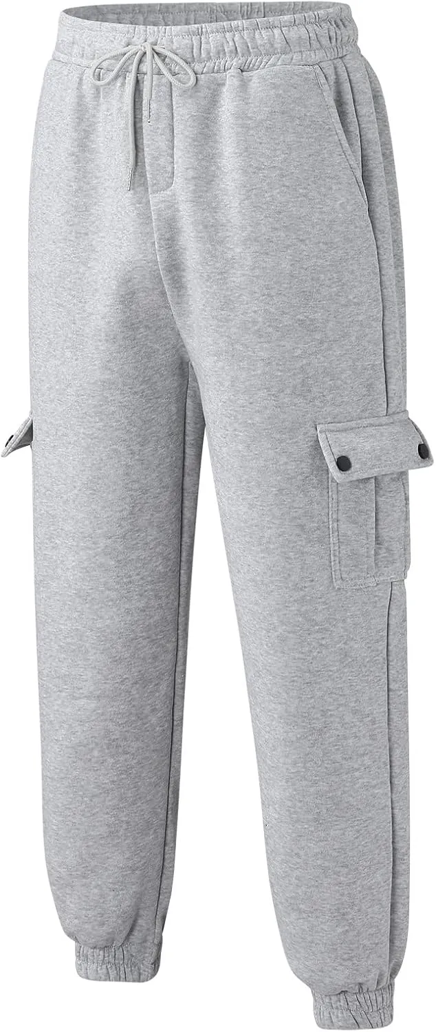 Cargo Sweatpants for Men Big and Tall for Men Mens Zip Joggers Pants Casual Gym Workout Track Pants Slim Fit Tapered