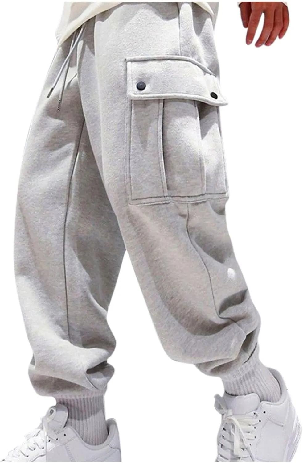 Cargo Sweatpants for Men Big and Tall for Men Mens Zip Joggers Pants Casual Gym Workout Track Pants Slim Fit Tapered