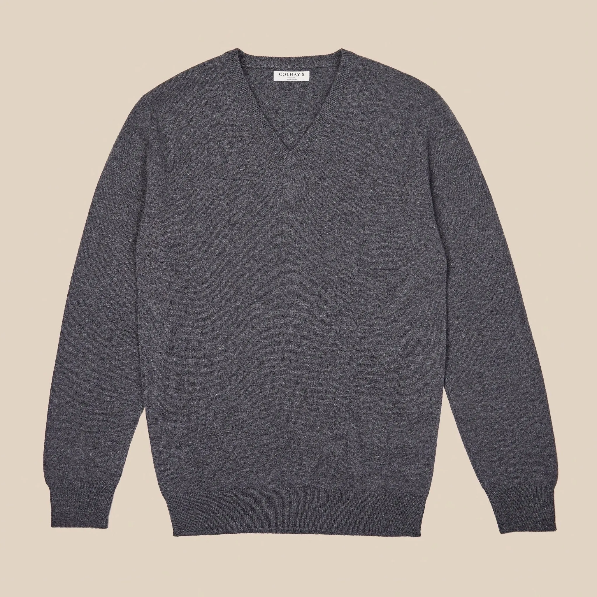 Cashmere v neck in grey mélange