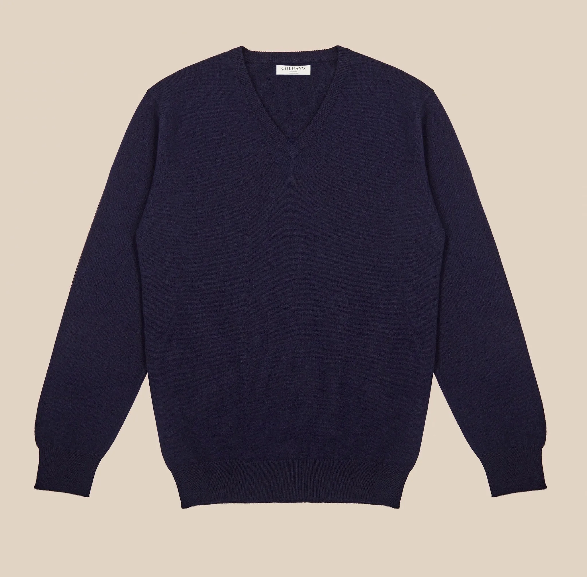 Cashmere v neck in navy