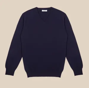 Cashmere v neck in navy