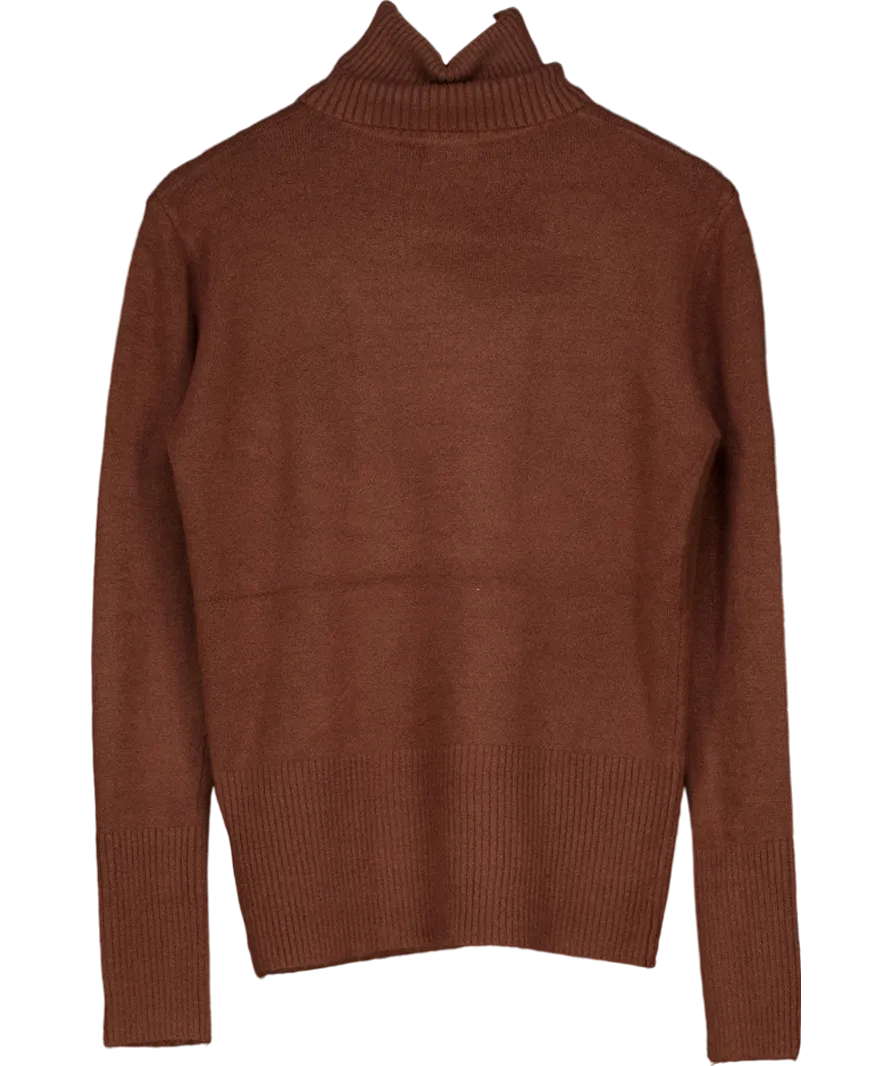 Ciao Milana Brown Chocolate Super Soft Roll Neck Jumper One Size