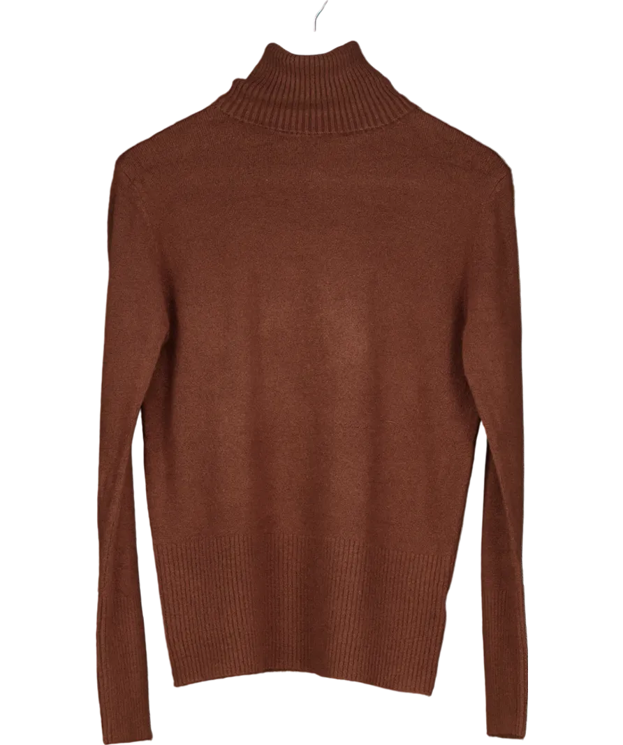 Ciao Milana Brown Chocolate Super Soft Roll Neck Jumper One Size