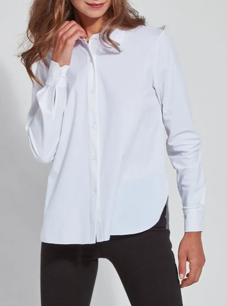 Connie Slim Button Down [23-2435-White]