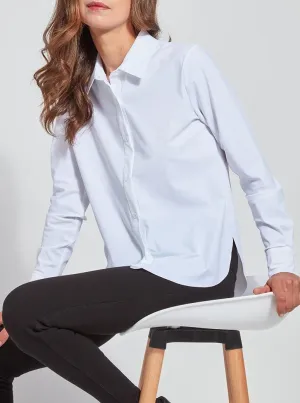 Connie Slim Button Down [23-2435-White]