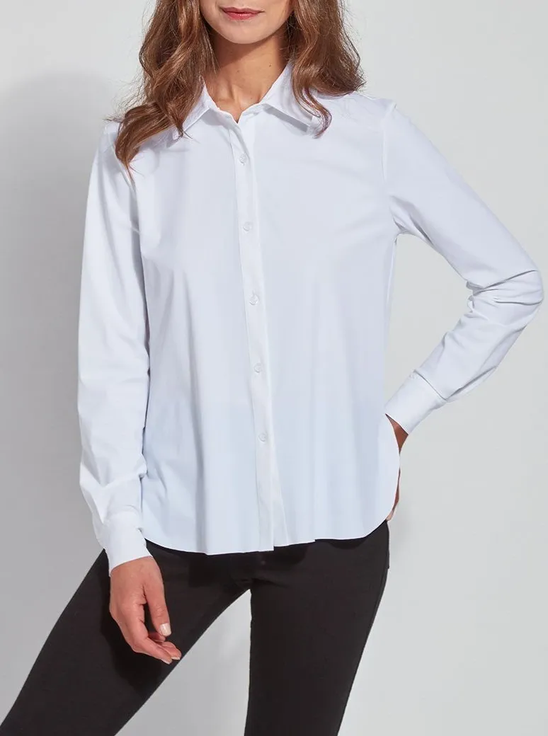 Connie Slim Button Down [23-2435-White]
