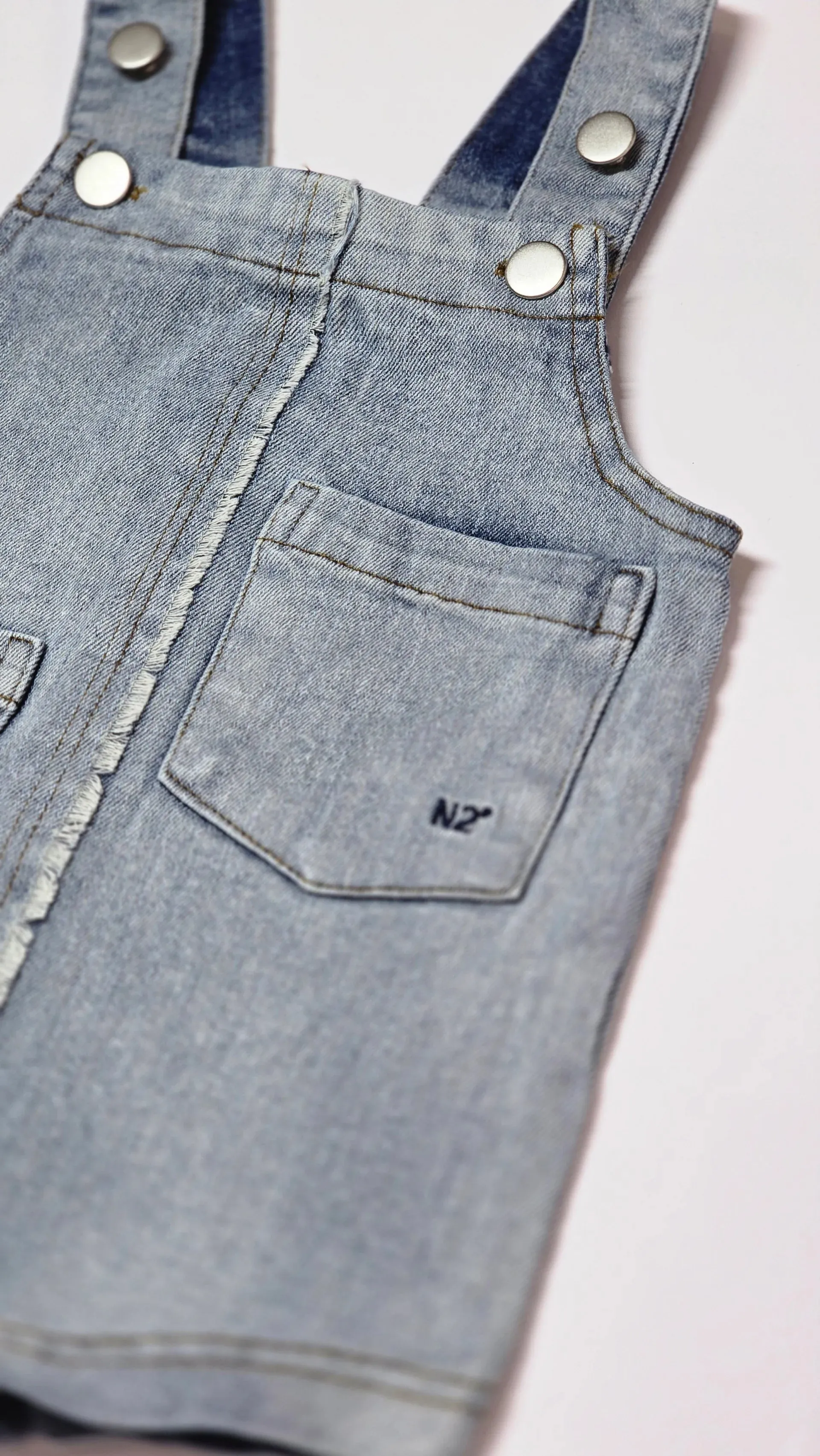 Crew Kids Blue Denim Two-Tone Overalls