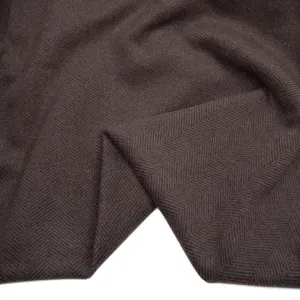 Deadstock Chevron Wool Blend Coating - Ganache