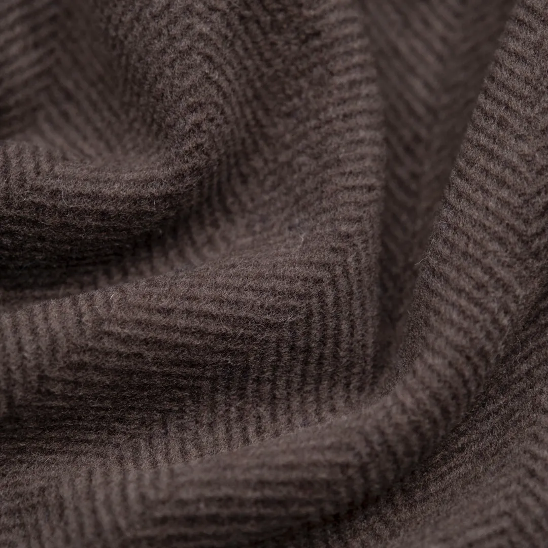 Deadstock Chevron Wool Blend Coating - Ganache