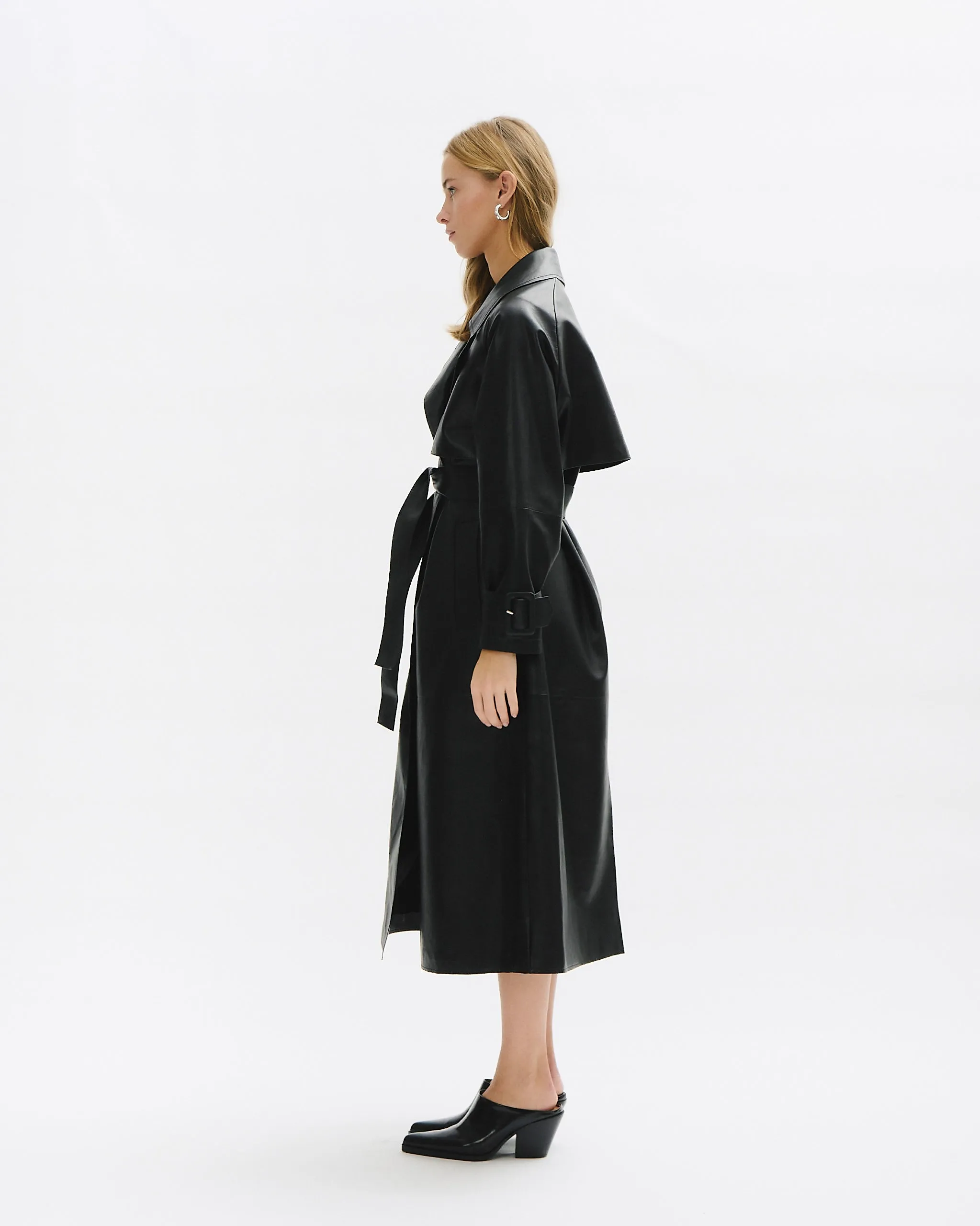Each Other x Elizabeth Sulcer Long Oversize Vegan Leather Trench Coat