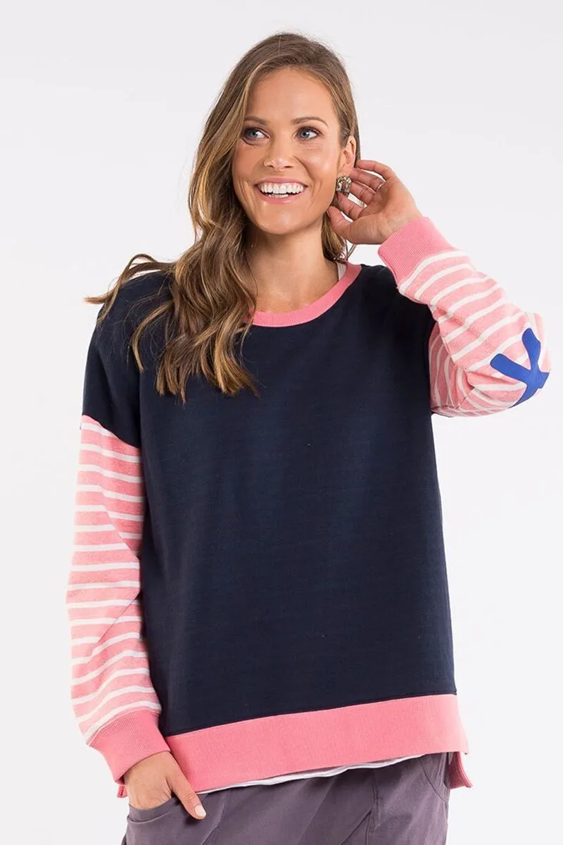 Elm - Sophie Stripe Crew - Blue