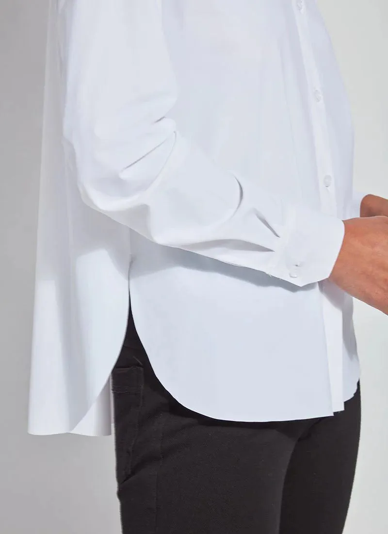 Final Sale Connie Slim Button Down Blouse in White- Lysse 2435