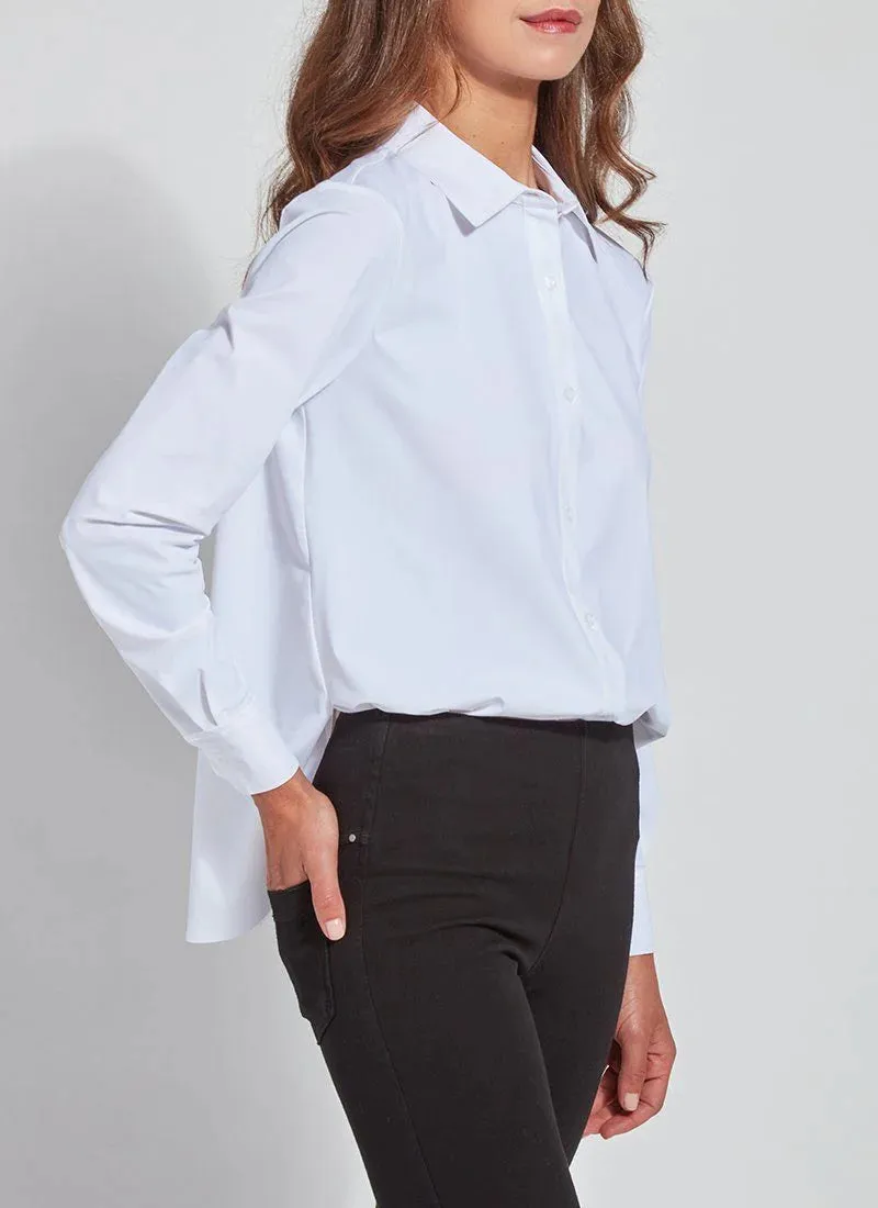 Final Sale Connie Slim Button Down Blouse in White- Lysse 2435