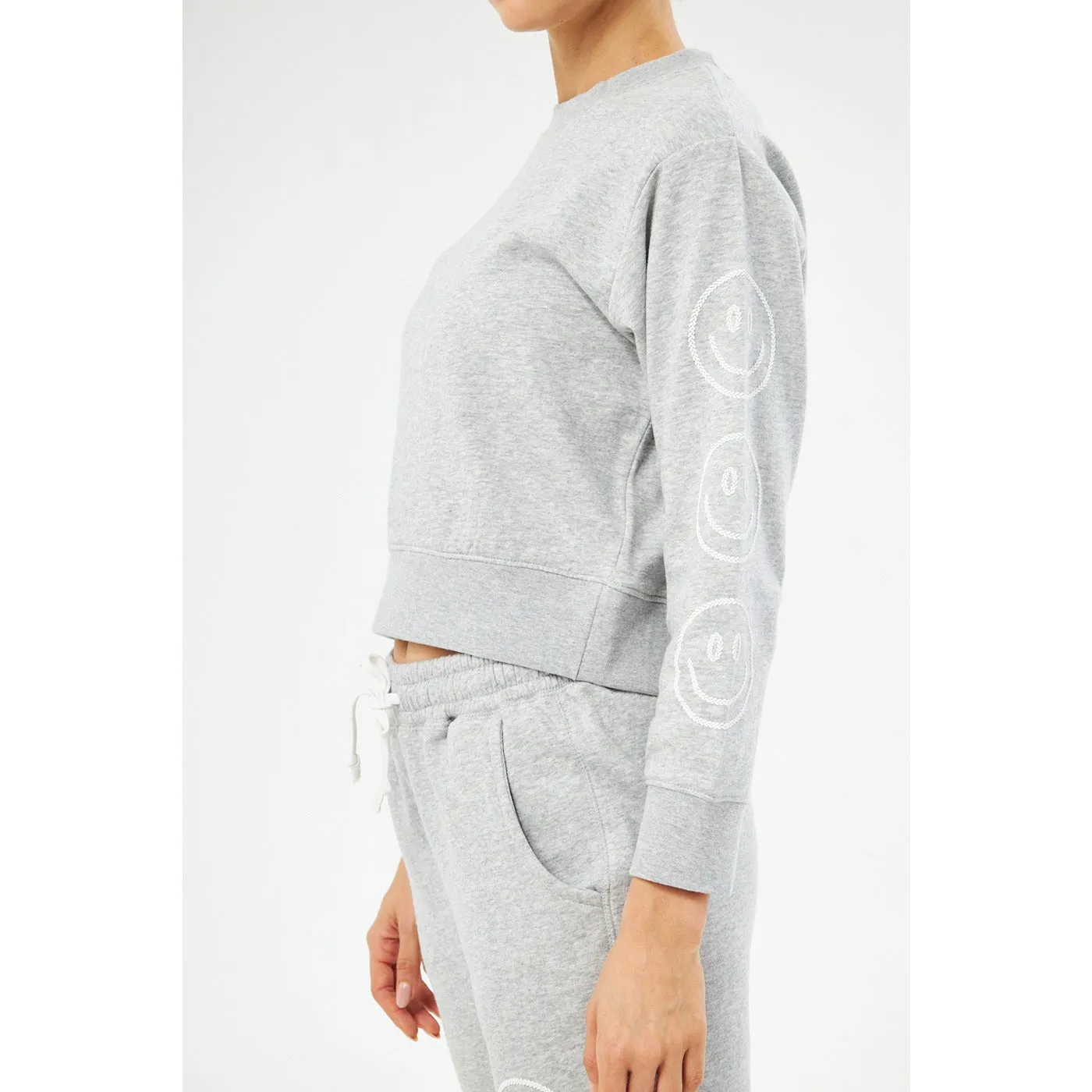 Grey Overszied Cropped Sweatshirt