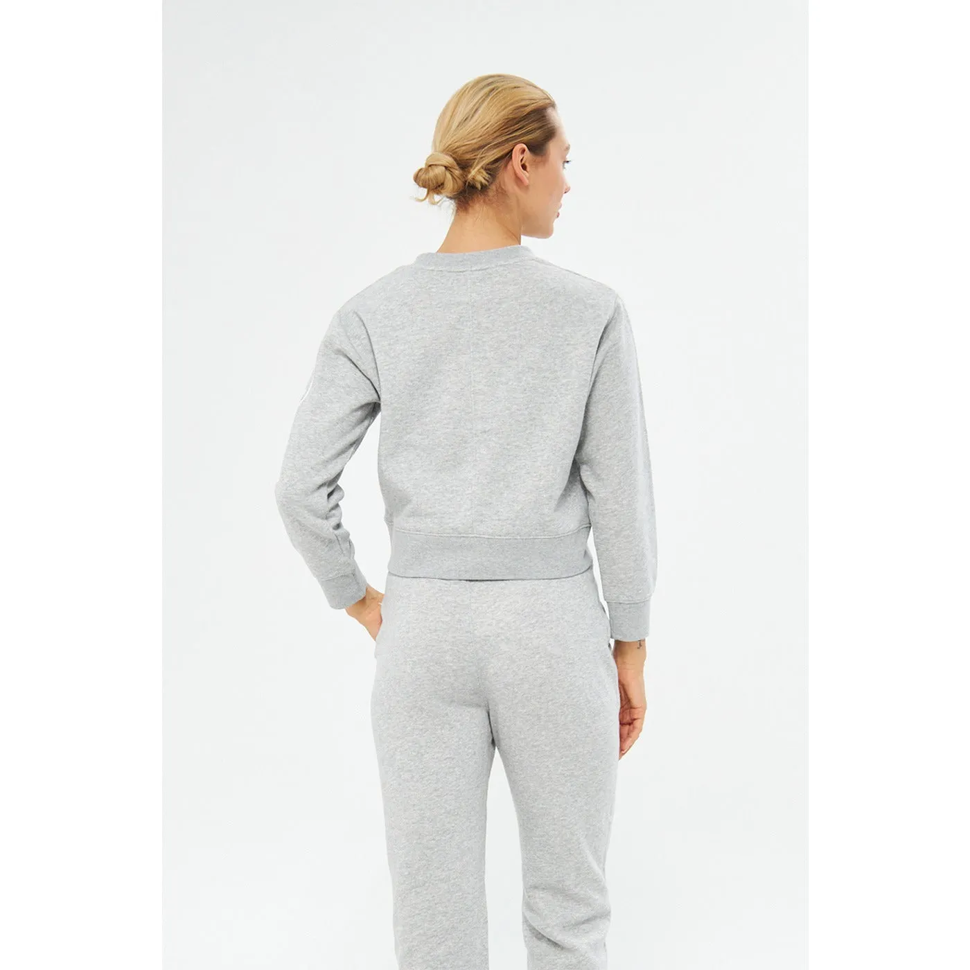 Grey Overszied Cropped Sweatshirt