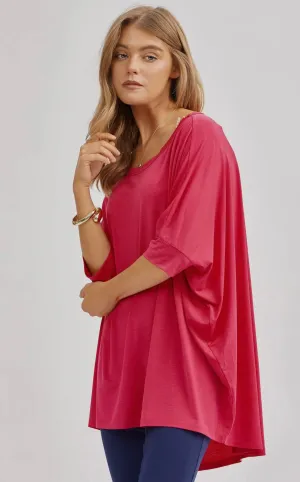 Hot Pink, Green, or Blue Dolman Style Top