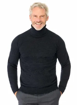KELSO ROLL NECK PULLOVER - CHARCOAL