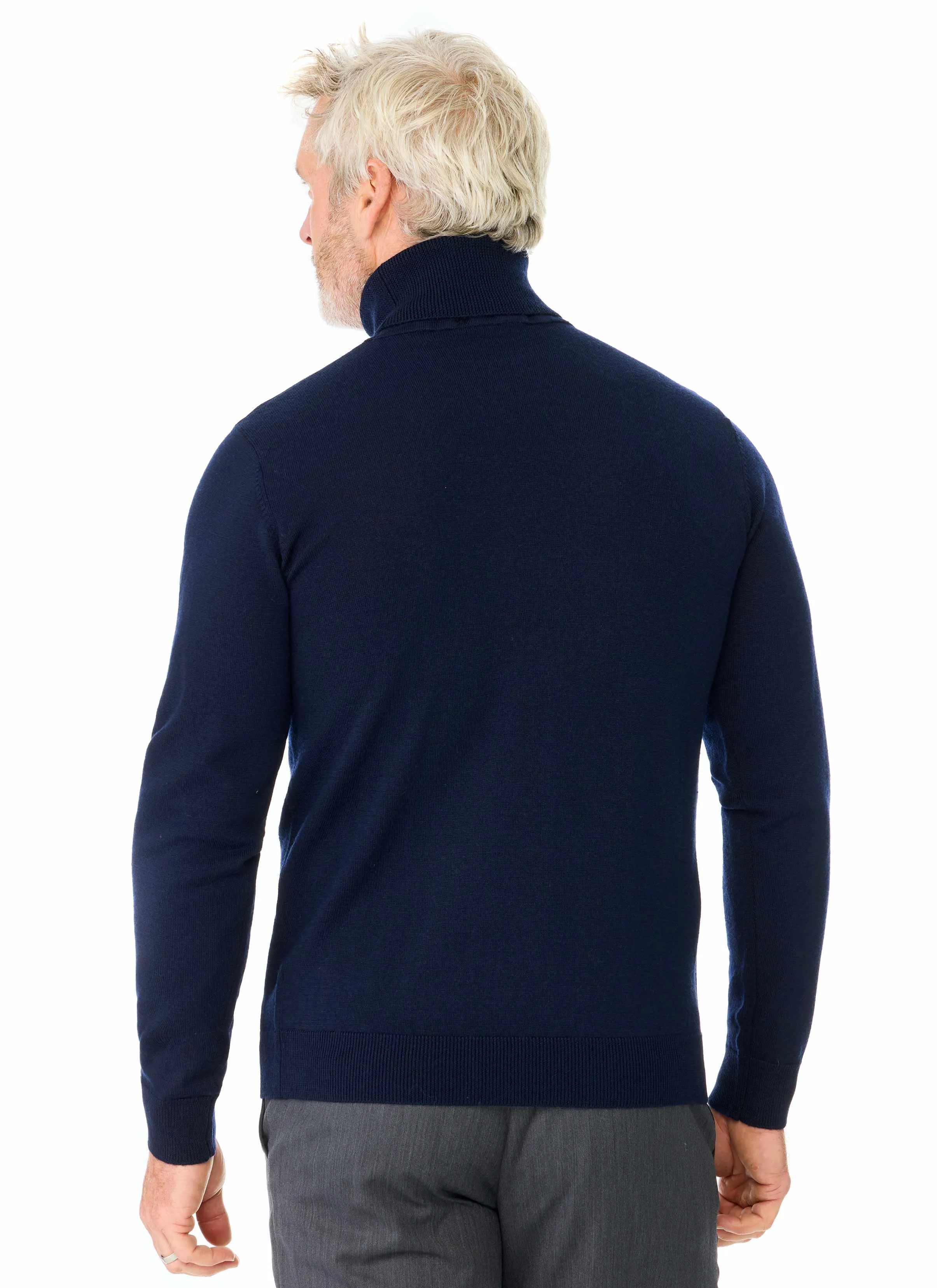 KELSO ROLL NECK PULLOVER - NAVY
