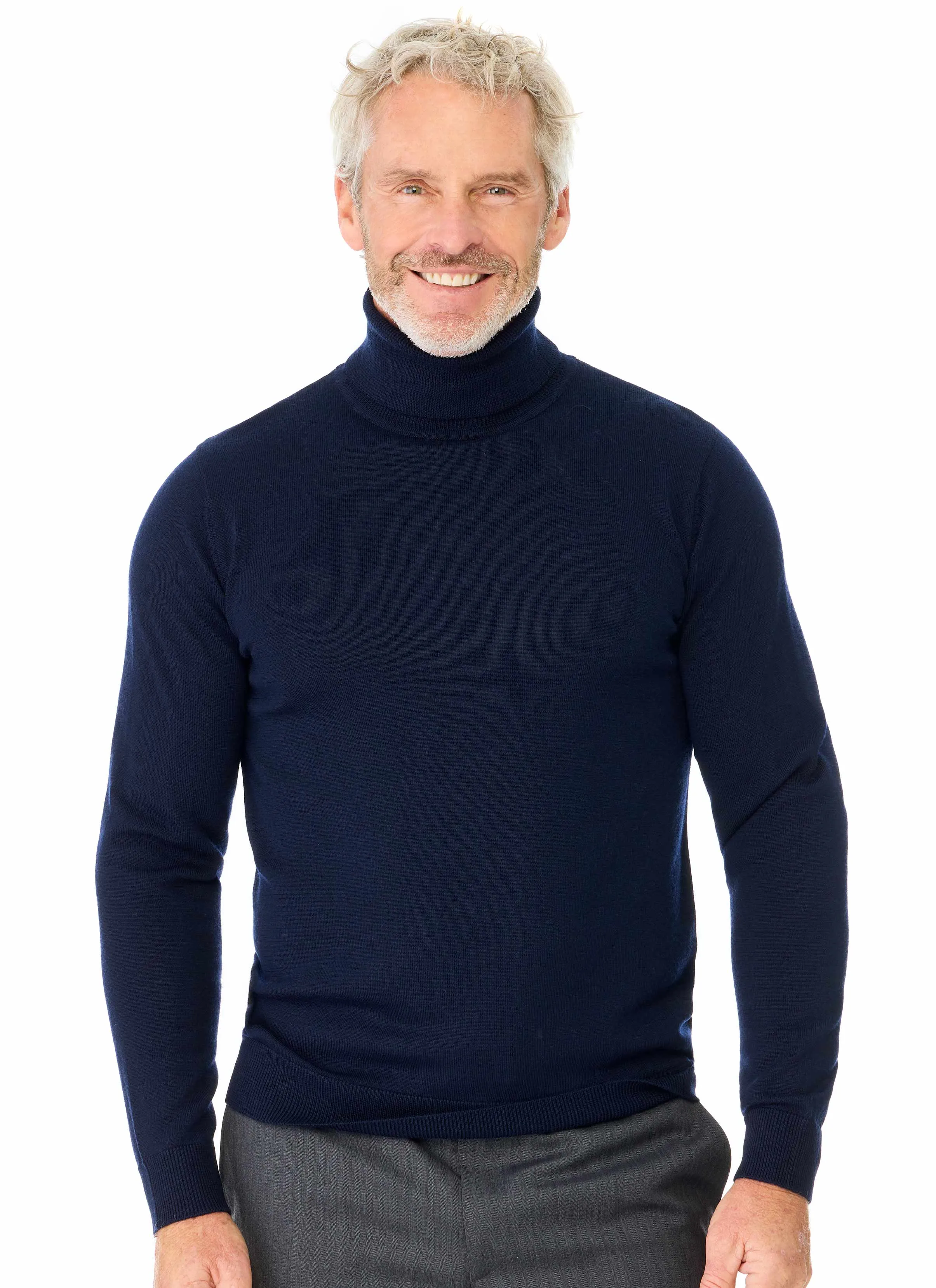 KELSO ROLL NECK PULLOVER - NAVY