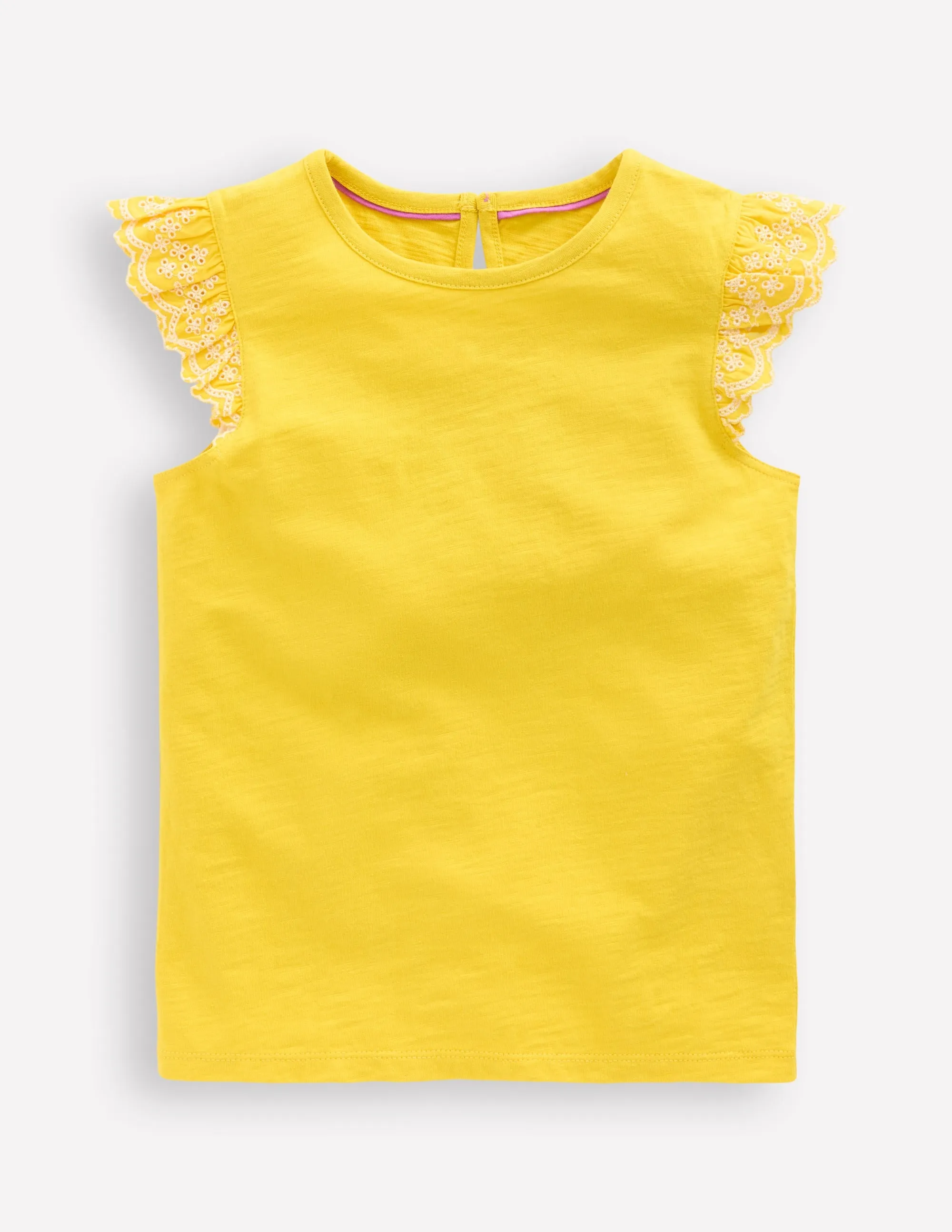 Margaret Broderie Frill Tee-Pineapple Yellow