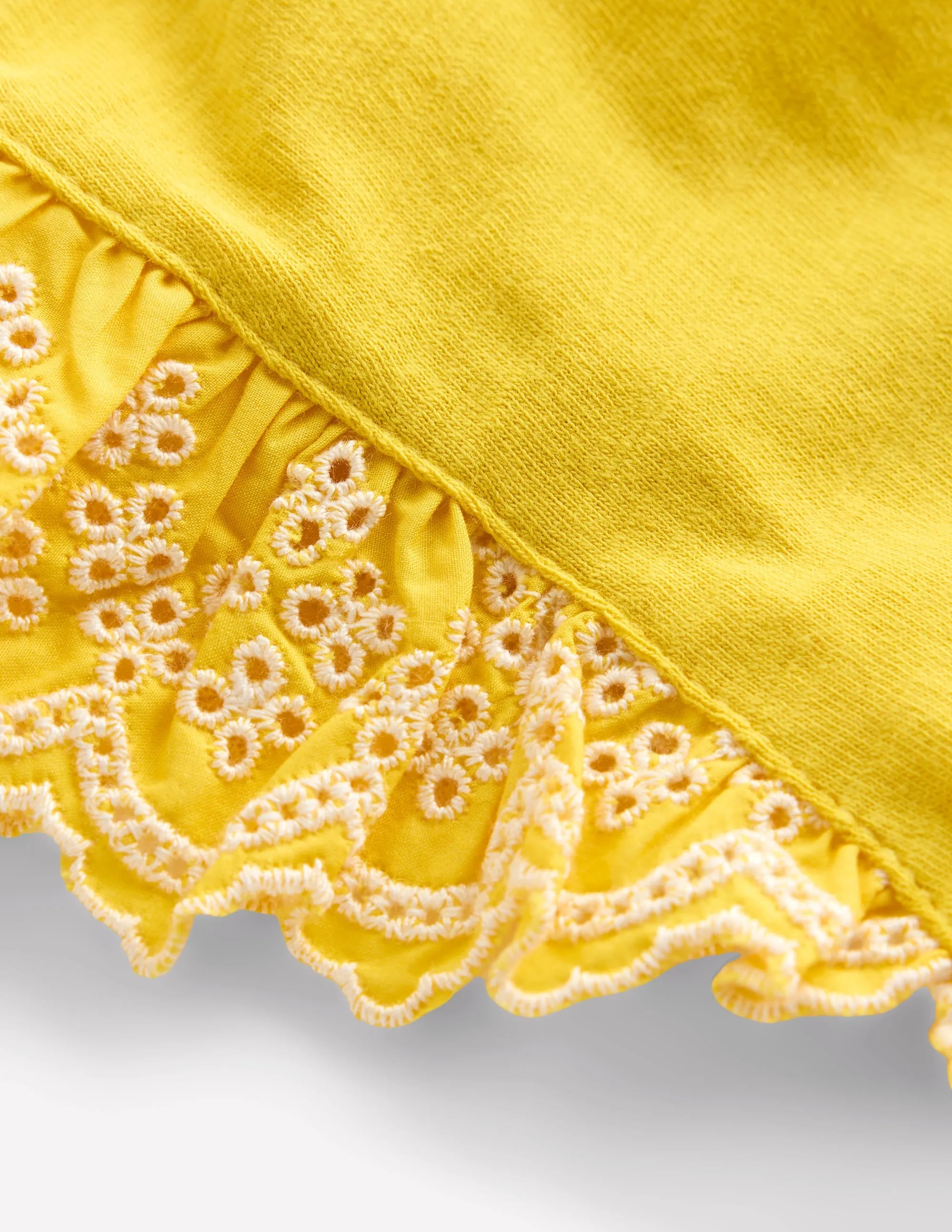Margaret Broderie Frill Tee-Pineapple Yellow