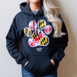 Maryland Paw Print (Black) / Hoodie