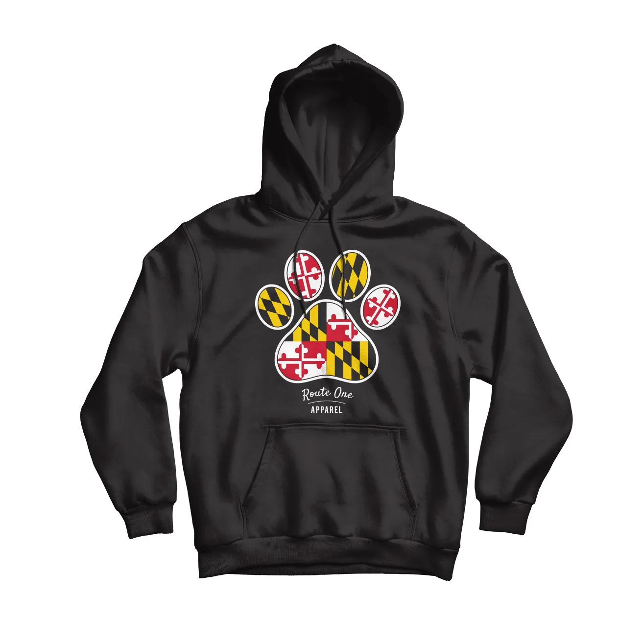 Maryland Paw Print (Black) / Hoodie