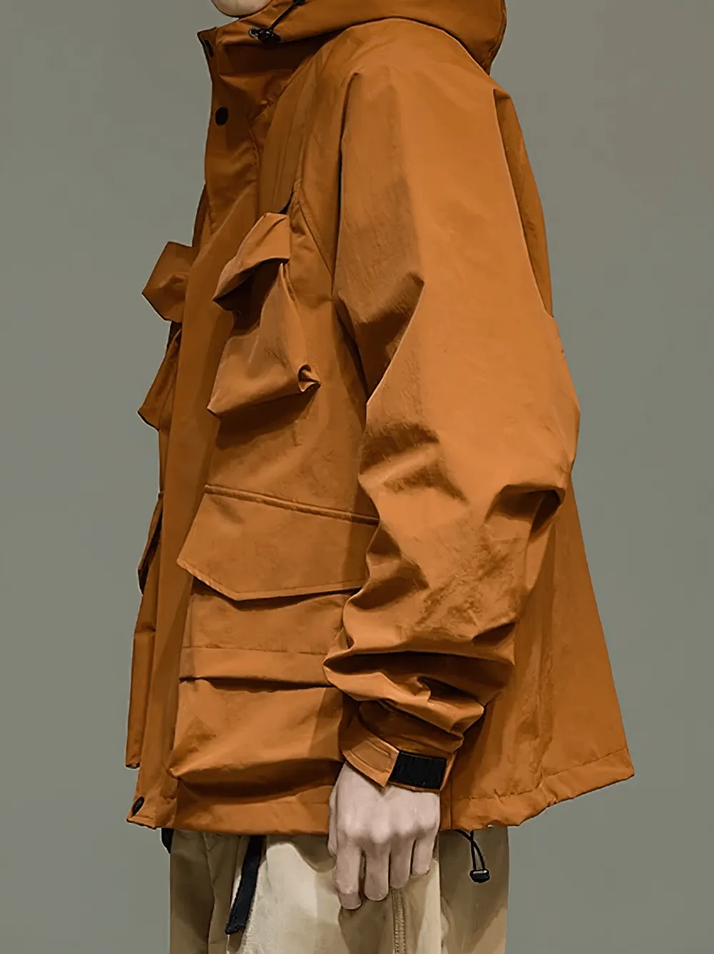 Men's Hooded Jacket with Multi-Pocket Design - SF2263