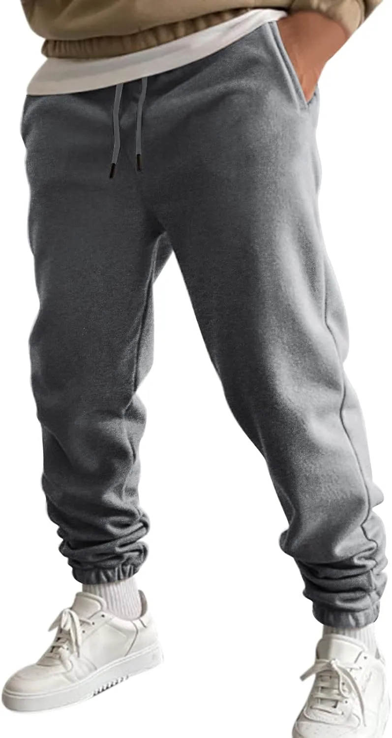 Mens Workout Cargo Sweatpants Work Jogger Pants with Pockets Mens Casual Pants Stretch Slim Fit Workout Bodybuilding