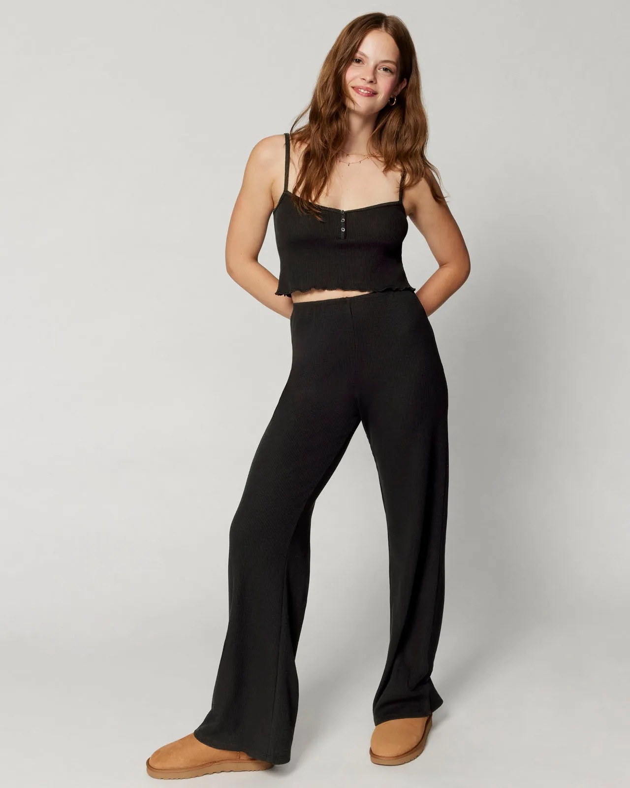 Micro Thermal Wide Leg Pant