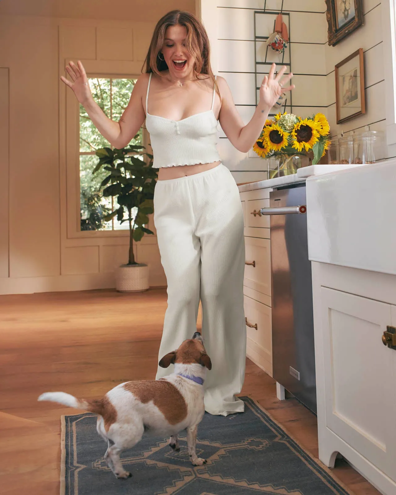 Micro Thermal Wide Leg Pant