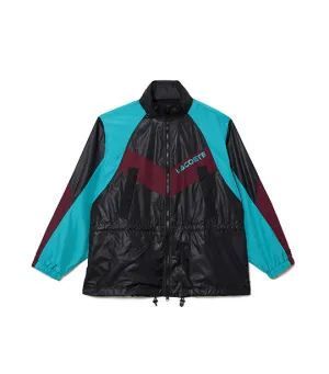 Adjustable Waist Black and Ocelle-Zin-Zin Colourblock Hooded Jacket with Oversized Fit