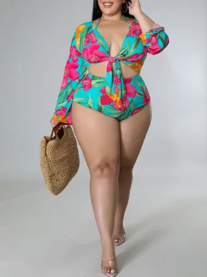 Plus Size 3pc Tulum Diaries Swim Set