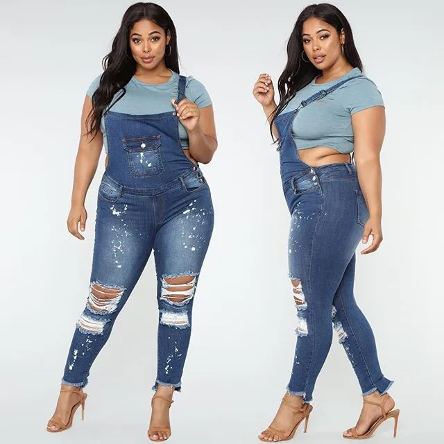 Plus Size Denim Jumpsuit