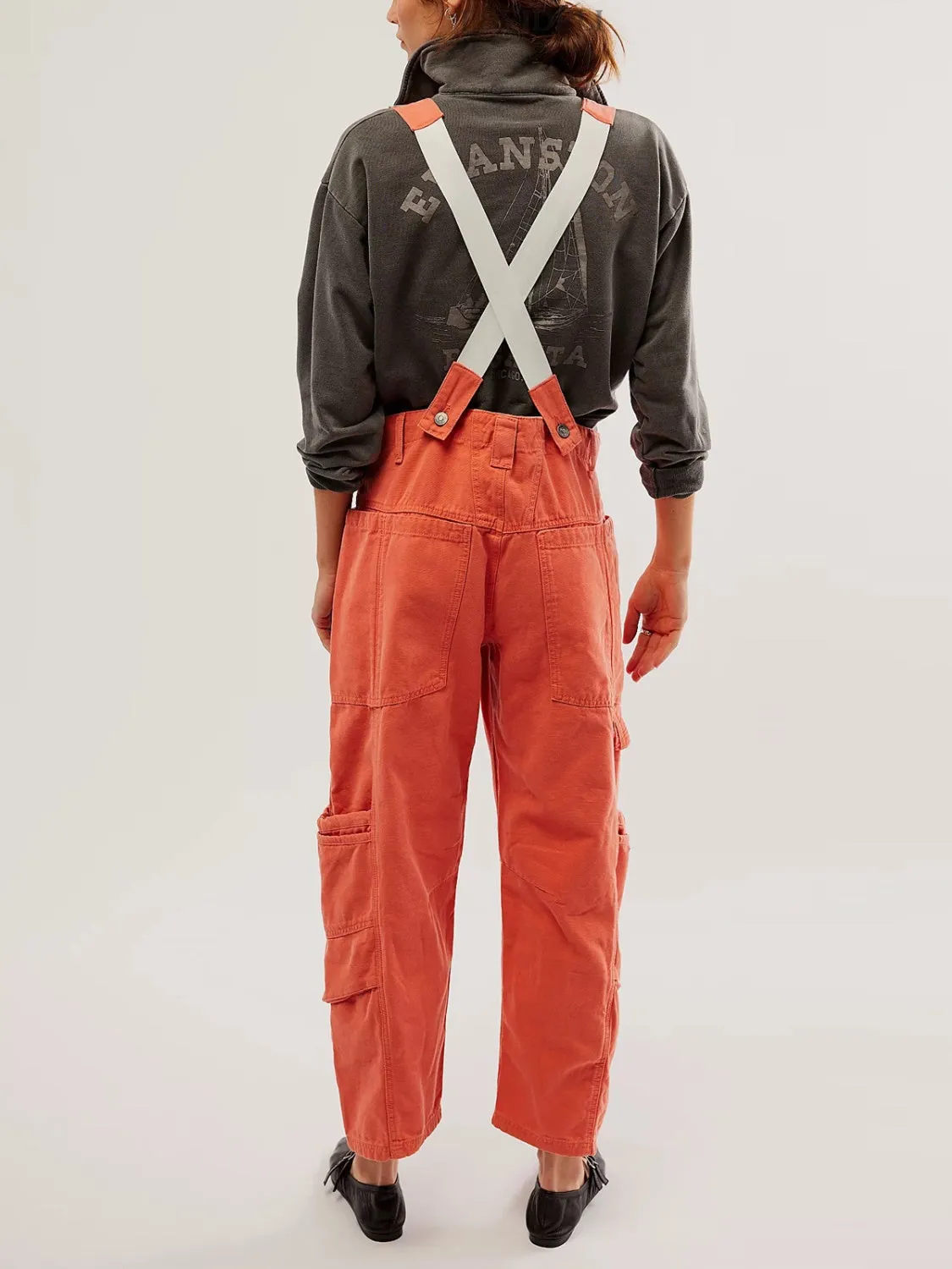Pocketed Wide Strap Denim Overalls - 4 Colors