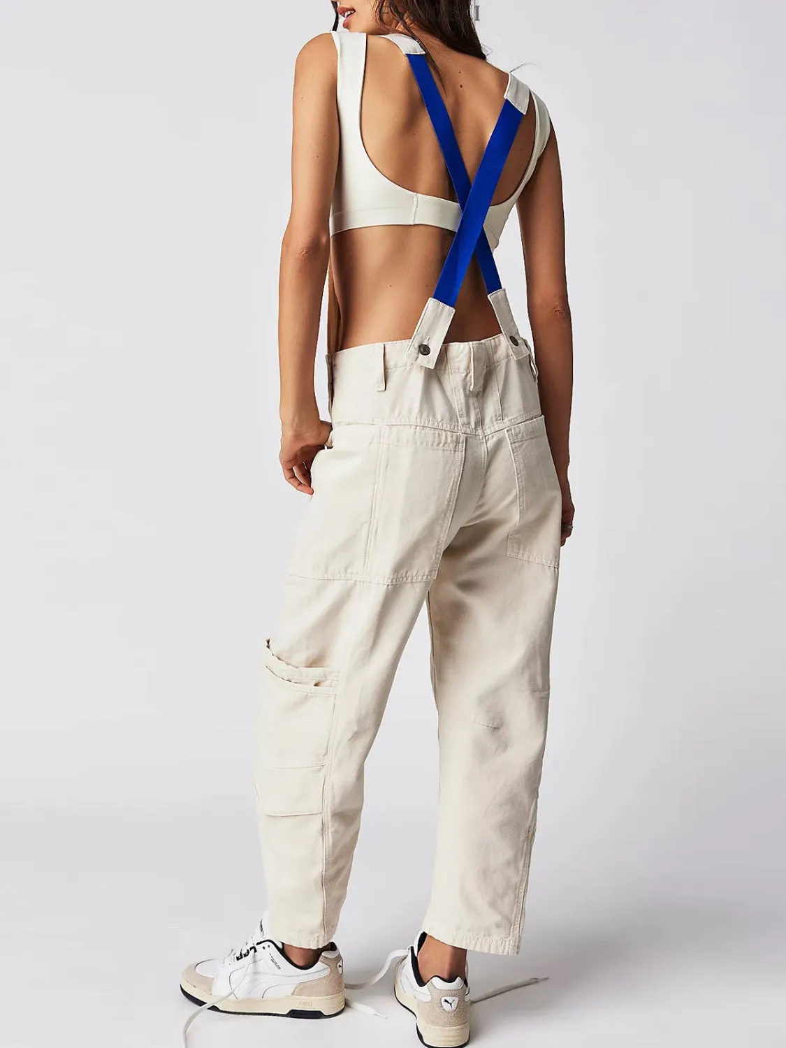 Pocketed Wide Strap Denim Overalls - 4 Colors